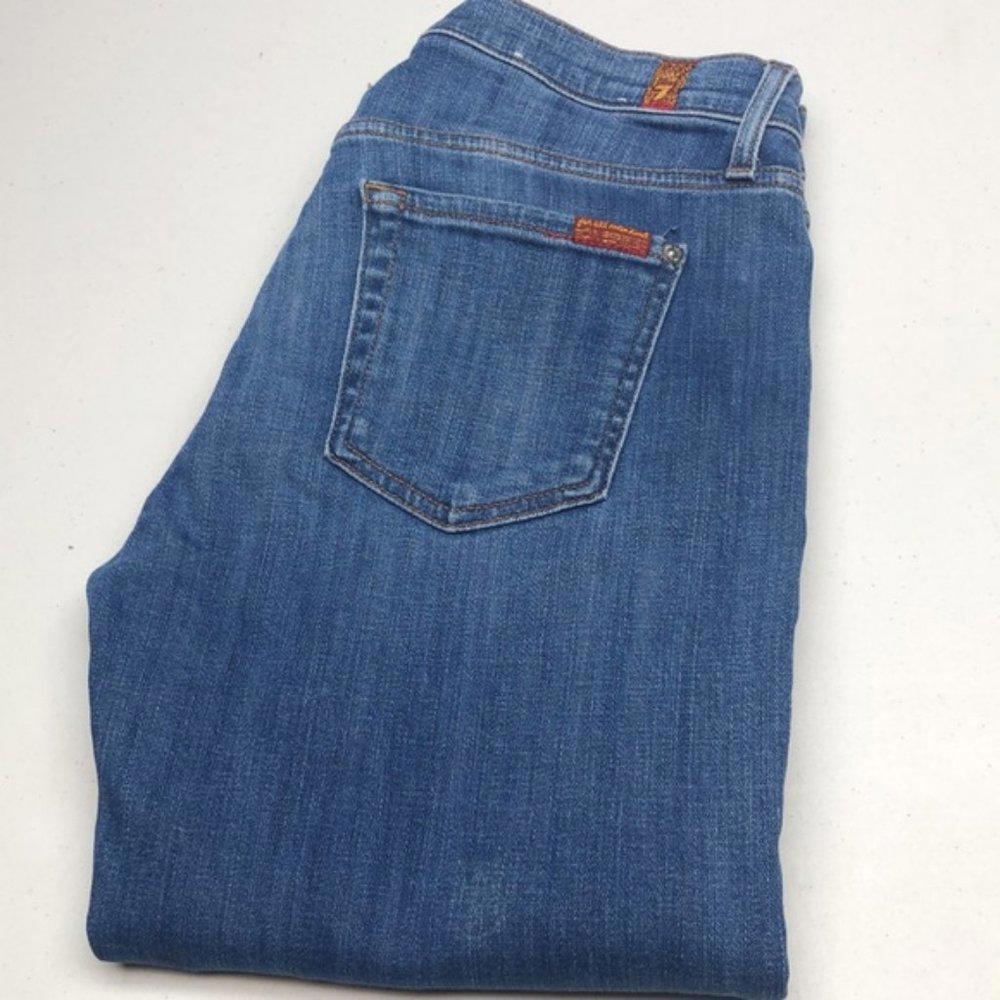 BUTTONFLY 7 for ALL MANKIND JOSEFINA SKINNY BOYFRIEND JEANS 26x32 🇺🇸